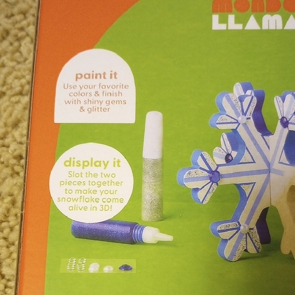 Mondo Llama Paint-Your-Own Wood Snowflake Kit - Picture 3 of 4